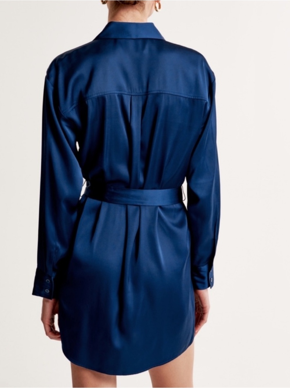 NEW Abercrombie Long Sleeve Belted Shirt Dress - Size XS | Color: Brown - Picture 3 of 7